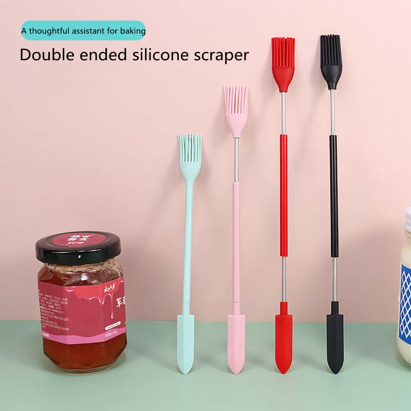 Mini Silicone Scalable Lengthened Dual-Ended Scraper with Spoon Jam Spatulas Kitchen Skin Care Gadget Kitchen Accessories