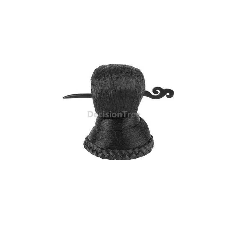 Wig rambut Hanfu kuno Tiongkok tahun 2025 untuk pria, aksesoris rambut cosplay, wig pertunjukan panggung, wig dekoratif fotografi retro klasik