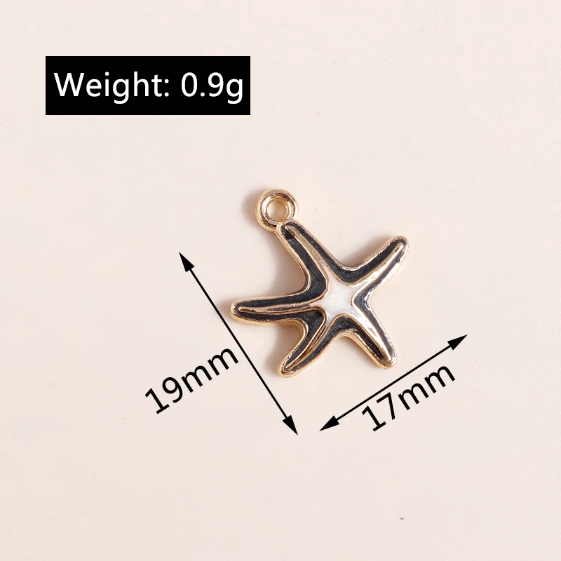 Duarte 20 Stück/Set Meereslebewesen-Anhänger, Emaille-Seestern-Muschel-Charms für Schmuckherstellung, Ohrringe, Halsketten, DIY-Bastelarbeiten, Geschenke – Detail 10