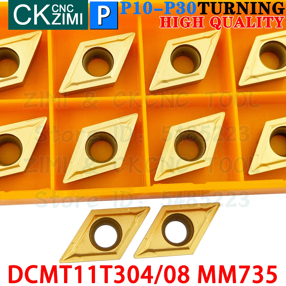 DCMT11T304 MM735 DCMT11T308 MM735 Carbide Inserts External Internal Turning Inserts Tools DCMT 11T3 CNC Metal Lathe Cutter Tools