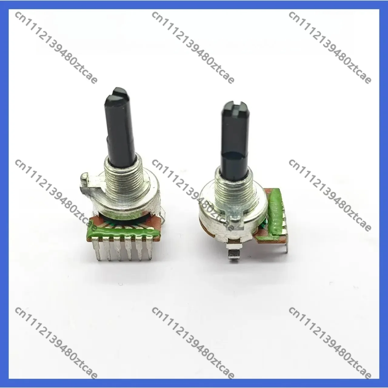 2Pcs Vertical Dual Rotary Audio Potentiometer 6 Pin 25mm Shaft B1K B10K B100K Volume Control
