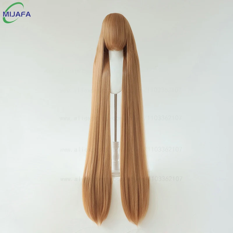 700 g hochwertige 59" 150 cm lange gerade Cosplay-Perücke mit Pony, blond, braun, rot, grün, blau, hitzebeständige Haarfarben, Anime-Perücken
