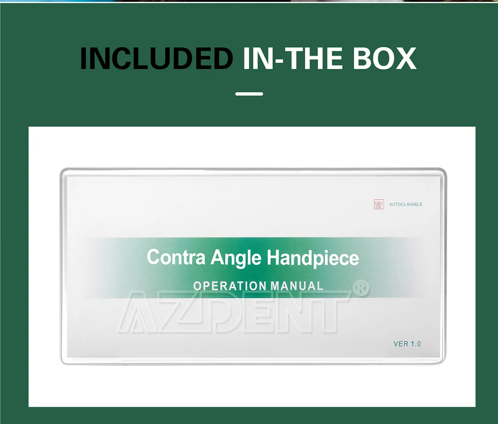 AZDENT Dental 1:1 Kontra-Winkelstück mit niedriger Drehzahl, passend für FG/CA 1,6/2,35 mm Bohrer, Druckknopf, externer Spray, Zahnmedizinisches Instrument – Detail 8