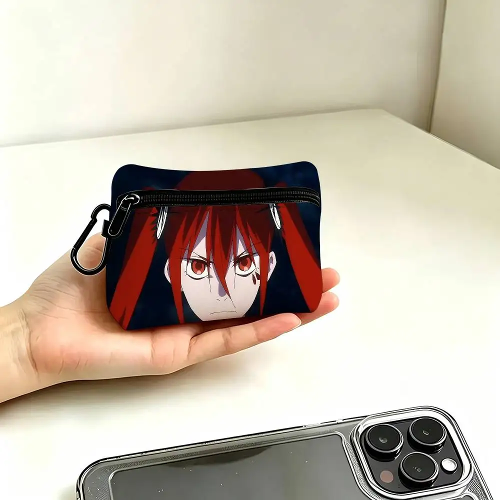 1pc Anarchy Magical Destroyers Coin Purse With Carabiner Hook Portable Key Card Wallet Small Zipper Storage Pouch