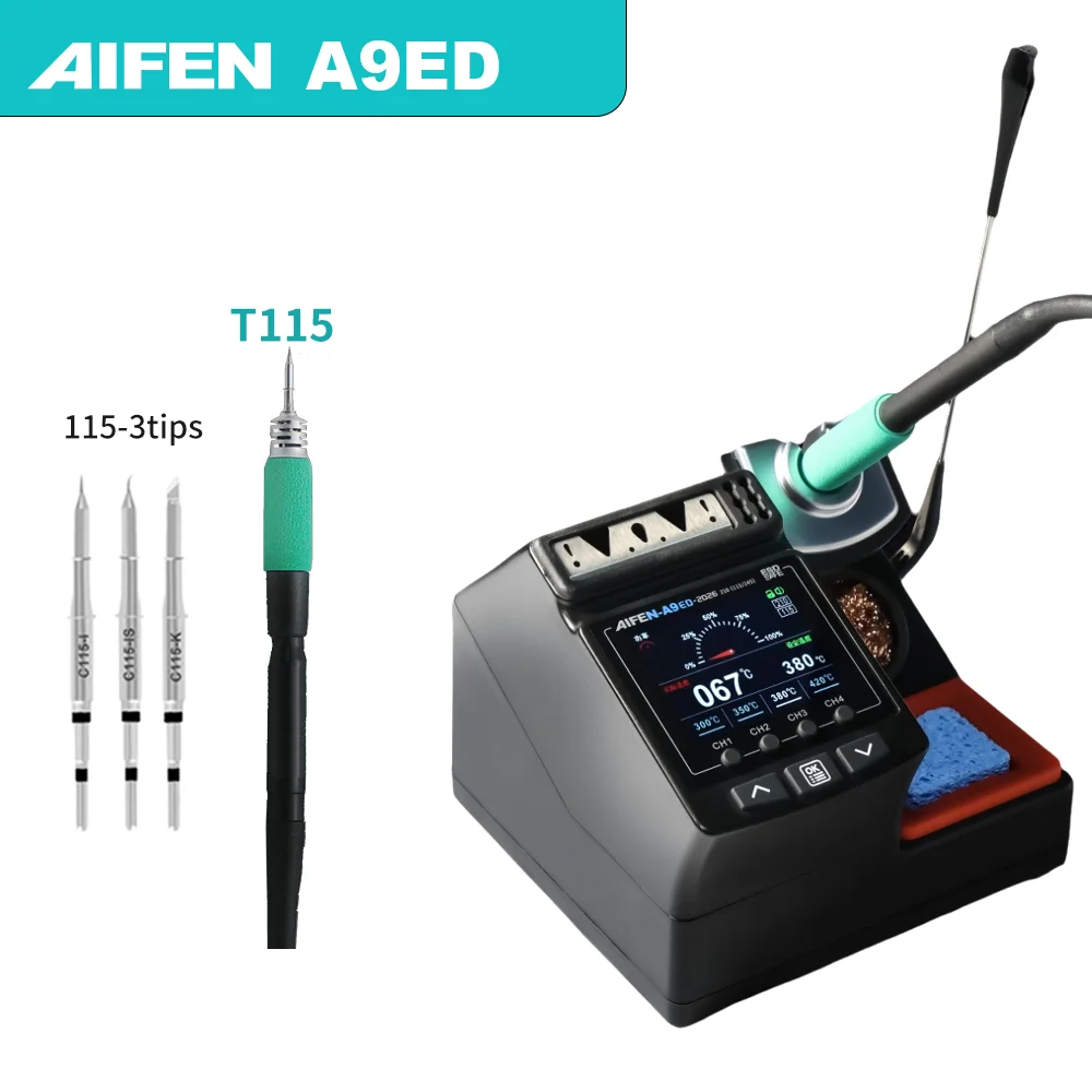 AIFEN A9ED Soldeerstation 180W Vermogen Elektronisch Lassen met C210 C245 Soldeerbout Handvat soldeerbout Telefoon Reparatie