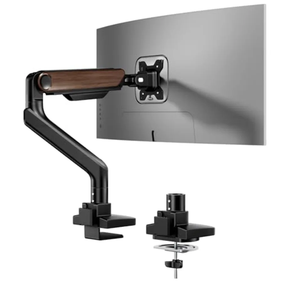 Ultrawide Monitor Arm for gaming and office use, aluminum alloy construction, black finish, supports 1749 inch screens up to 44