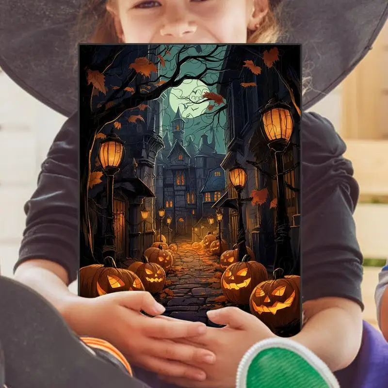 Puzzle effrayant d'Halloween en bois 3D, puzzle de sorcière, Aliments stimulante, nuits de jeu, vacances