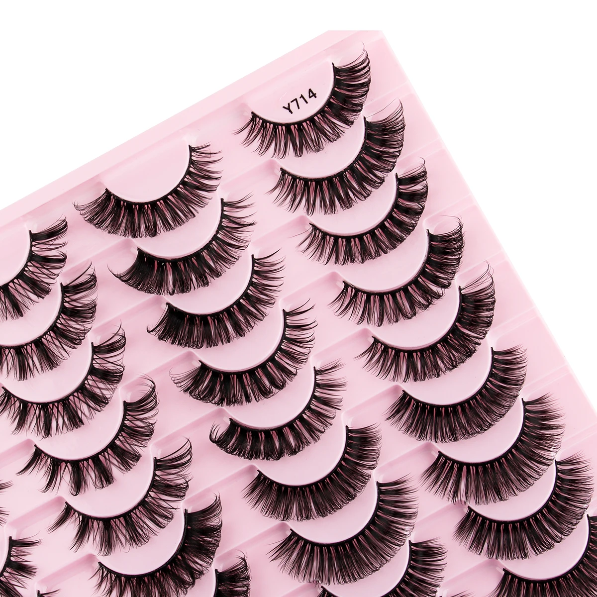 YSDO 3/14/20ペア マンガまつげ ウィスピーDカールまつげ つけまつげ ふわふわフェアリーキャットつけまつげ スパイキーチップ ドラマチックつけまつげ