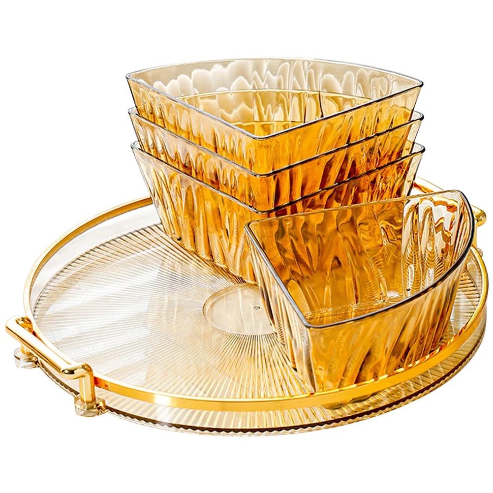 

1Set Sectional Plastic Serving Tray Divided Fruit Plate Snack Tray for Parties Candy Chips Appetizer Serving Dish