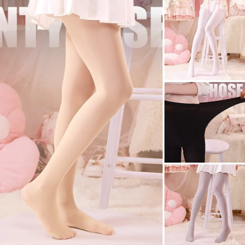 1 Pair Women's Plus Size Control Top Tights Ladder Resistant Sheer Velvet Opaque Pantyhose Thick Stockings for Dance
