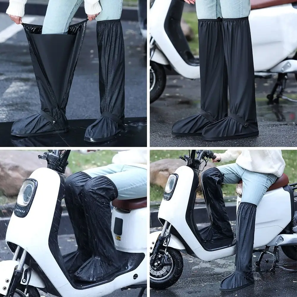 

Черный дождевик для обуви, пылезащитный, водонепроницаемый, с высоким берцем, утолщенный непромокаемый велосипедный дождевик для мотоцикла, велосипеда