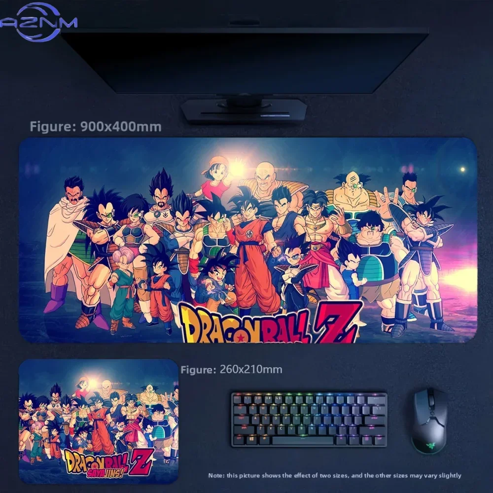 Anime Dragon Ball Z All Characters Group Large Mousepad Rubber Non-Slip Gaming Desk Mat Keyboard Pad for Home Office Decor