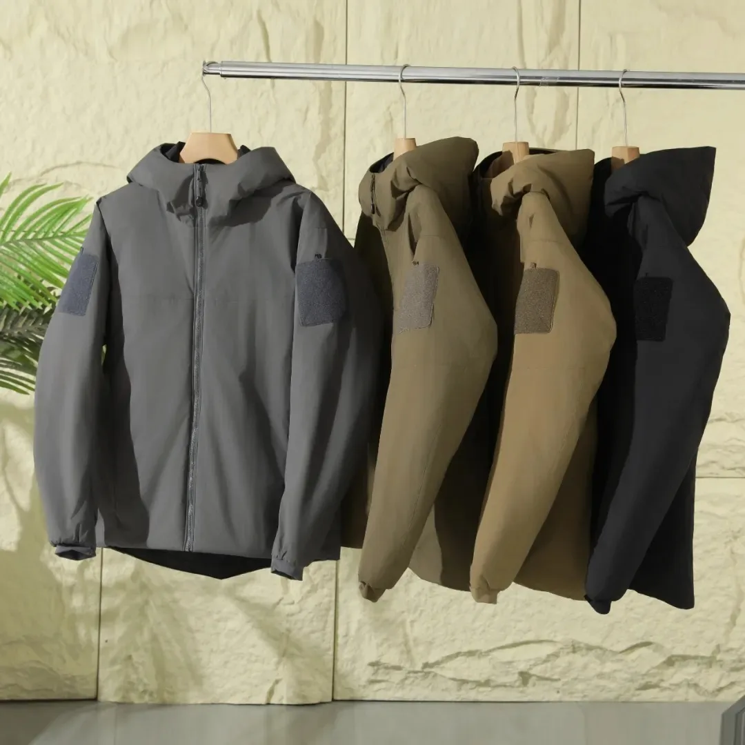 

Outdoor Lightweight Cotton Puffer Parkas Jacket Men's Winter Windproof Water-Repellent Hiking Coat Tactical Insulated Outerwear