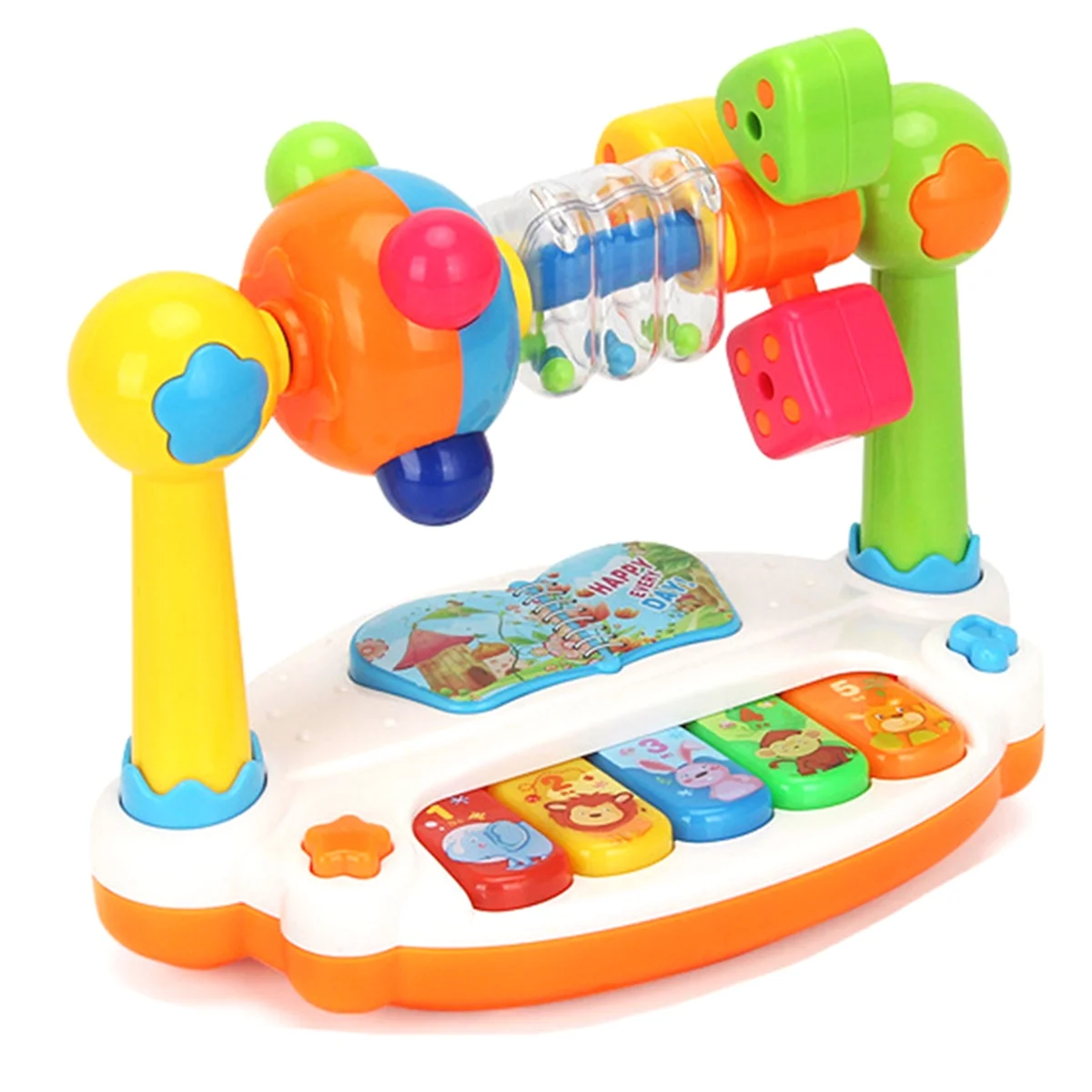 Kids Piano Toys Rotating Music Piano Keyboard with Light Sound, Musical Toys, Early Educational Music Toy