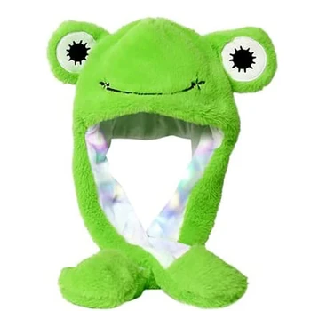 Glowing Tier Frosch Hut Floppy Led Licht Ohren Moving Springen Pop Up Schlagen Plüsch Kleid Up Cartoon Nette Hut für erwachsene und Kinder