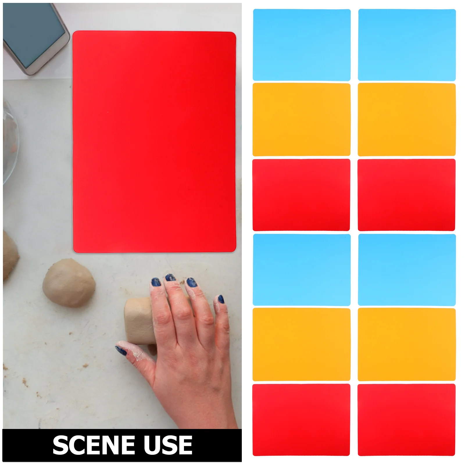 18 قطعة حصيرة الطين البلاستيك الحرفية حصيرة حواف آمنة مستديرة لنمذجة الطين النحت الكتابة اليدوية ممارسة النشاط الوسادة