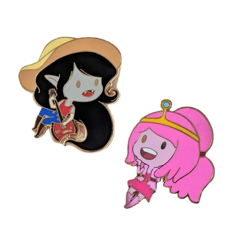 Cute Cartoon Marceline and Princess Bubblegum Hard Enamel Pin Adventures Times Badge Brooch Anime Fashion Jewelry