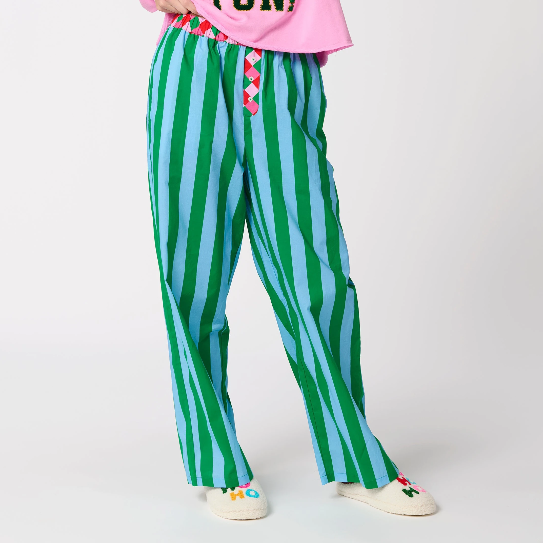 Women's Patchwork Lounge Pants for Women Relaxed Fit Striped Pants Women Low Waist Drawstring Waist Casual Pants for Women