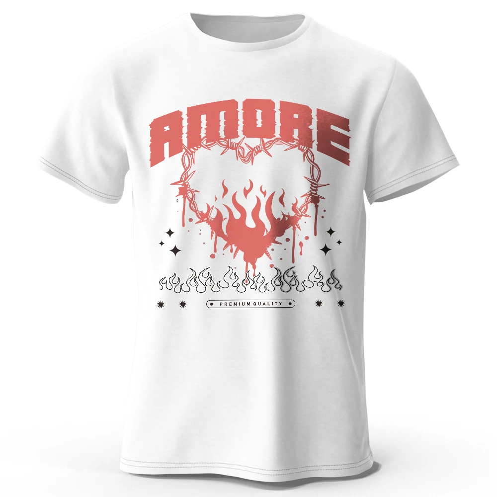 Urban Graffiti bedrucktes T-Shirt aus 100 % Baumwolle, leichtes Rundhals-Kurzarm-T-Shirt, Unisex-Streetstyle