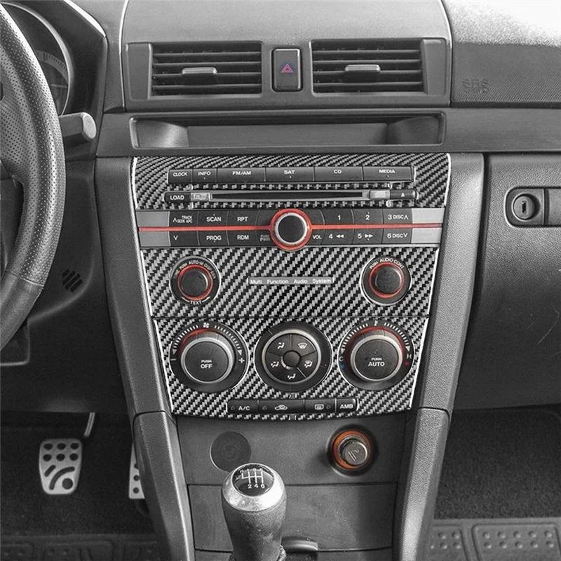 

Комплект накладок на панель переключения передач центральной консоли из углеродного волокна для Mazda 3 2004-2009, сменные аксессуары для интерьера с левым рулем-AB36