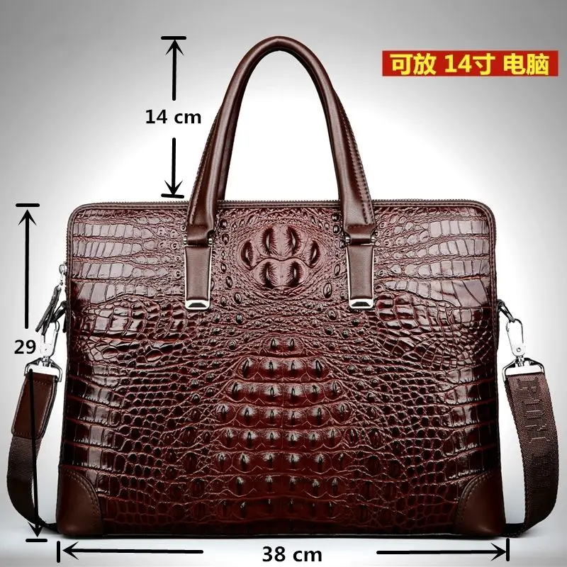 2024 New Luxury Pu Leather Business Alligator Men\'s Briefcase Male Shoulder Bag Men Messenger Laptop Desgin Computer Bag