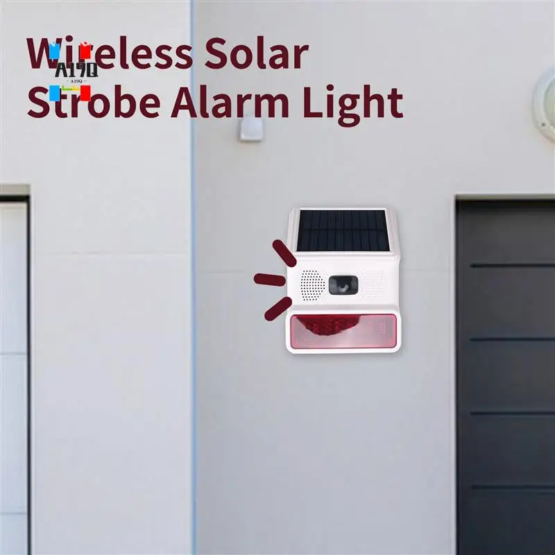 

A19Q-Wireless Solar Strobe Alarm Light Sound Flash Outdoor Alarm Siren For 433Mhz Wifi GSM Alarm System For Home,Farm