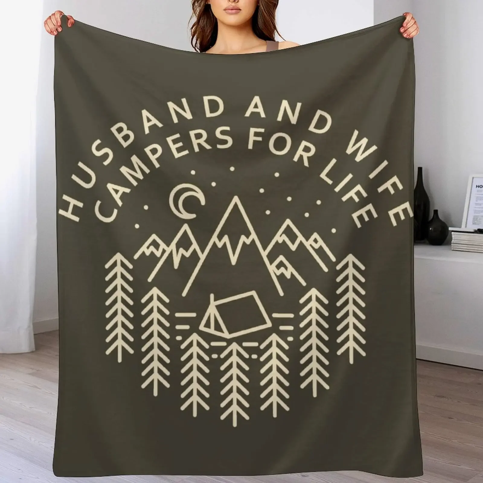 Husband and Wife Campers For Life Throw Blanket Versatile Cozy Throw Blanket for All Occasions