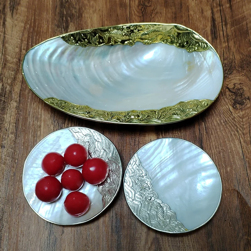 Mother of Pearl Serving Dish Natural Shell Tray Caviar, Finger Foods