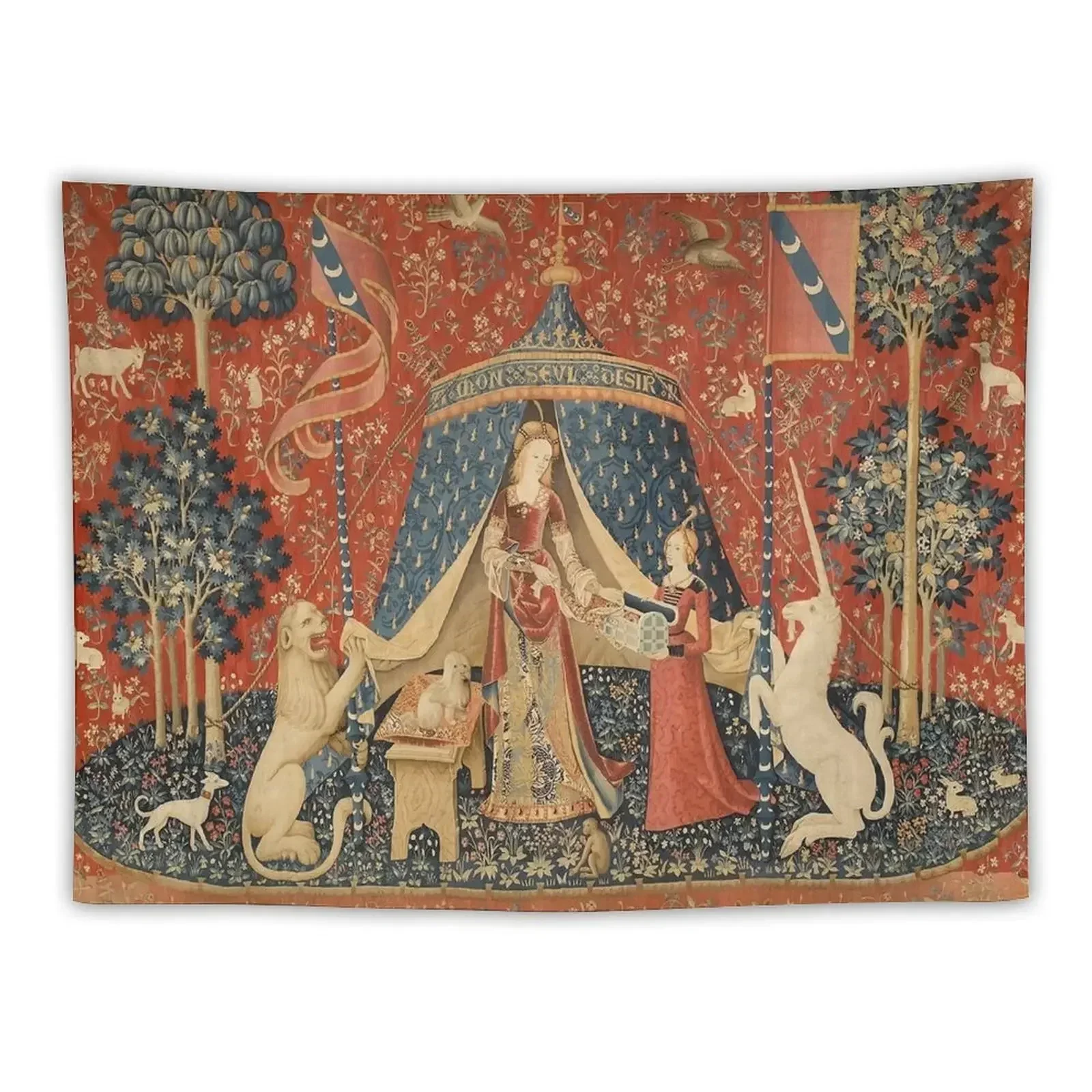 

The Lady And The Unicorn Art Print Tapestry Wallpaper Bedroom Korean Room Decor Room Decore Aesthetic Tapestry
