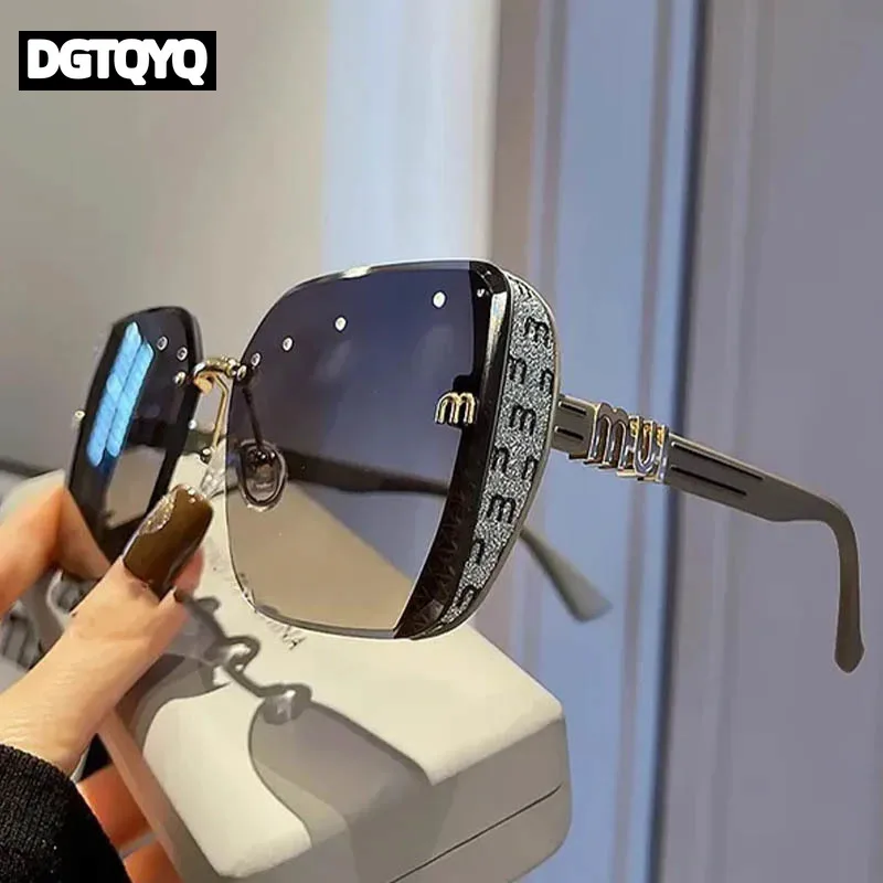 2026 Luxury Fashion Square Sunglasses Women High Quality Letters Sun Glasses Ladies Vintage Trendy Driving Eyewear Gafas De Sol 2