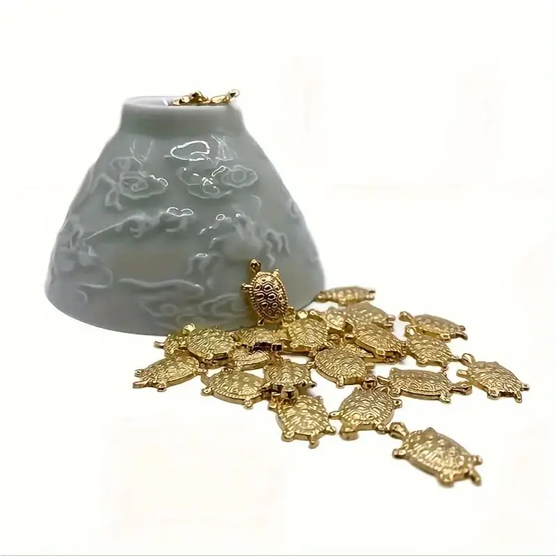 10 Small Sculpture Decorations, Feng Shui Money DIY Collection Mini Metal Statues, Attracting Wealth Guardians, Auspicious and P