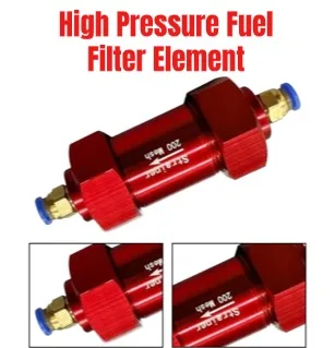 Red Aluminum Alloy High Pressure Fuel Filter Element Mesh For Injector Tester And Oil Collector Inline Filtration Tool 29x54mm