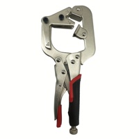 10-Inch Welding Pipe Plier Clamp Fast Release C-Clamp Locking with Large V-Pads