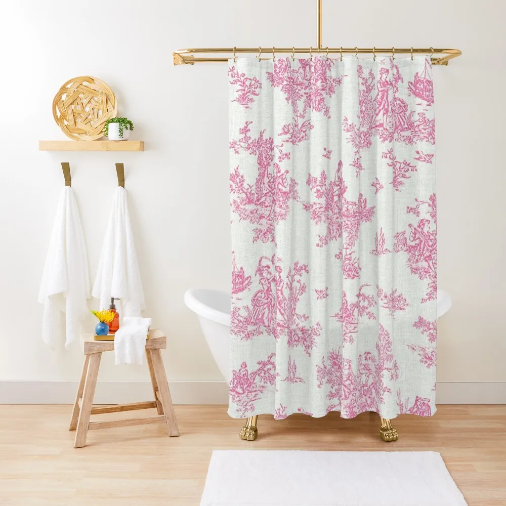 

Toile de Jouy Shower Curtain Shower Curtain Set For Bathroom Cover Curtain Curtain Bathroom Fabric