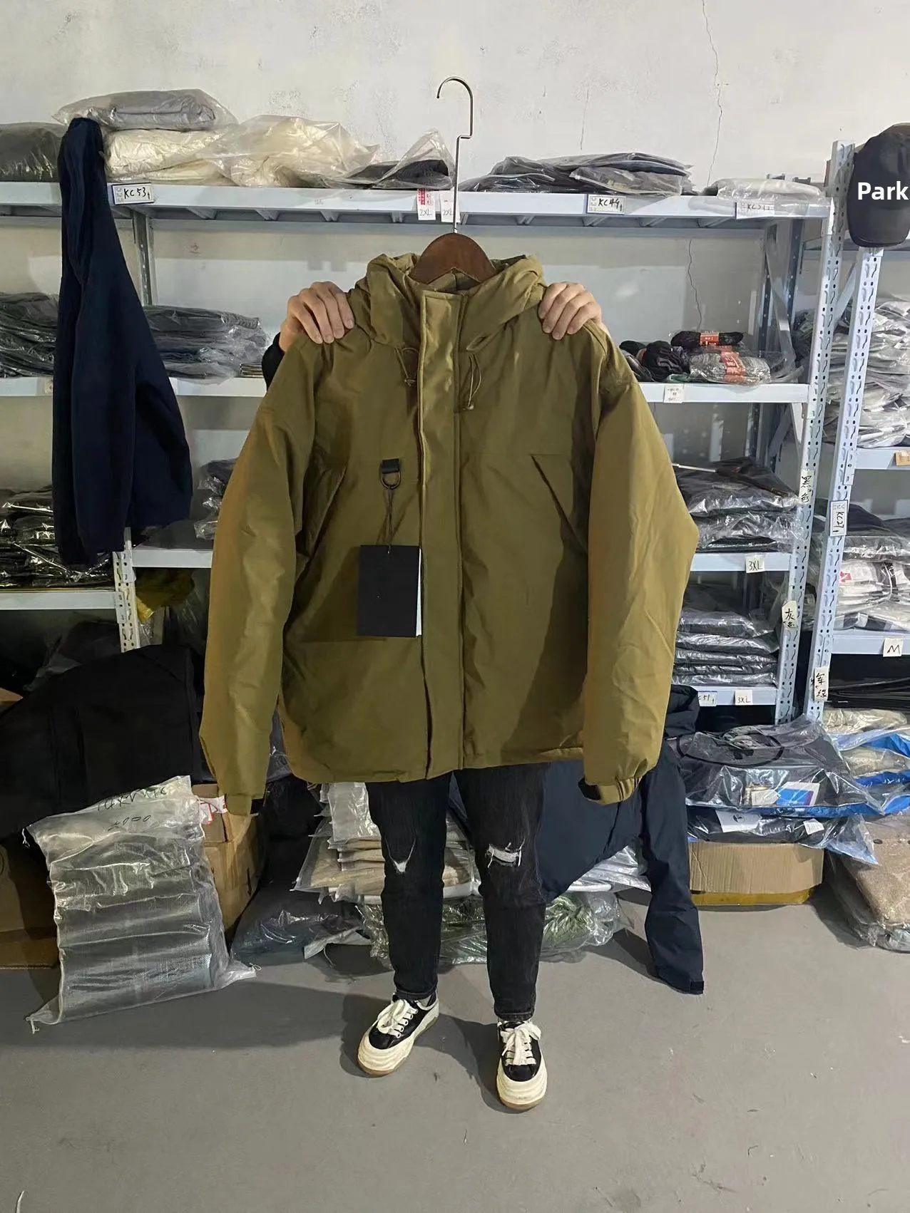 

Outdoor Waterproof Lightweight Cotton Jaet Winter Men's Loose Military ade P Cotton Warm Hooded Cotton Coat Outerwear