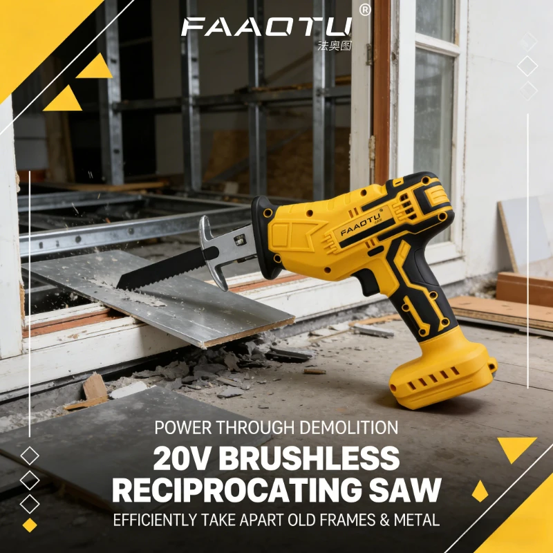 

Бесщеточная аккумуляторная сабельная пила FAAOTU 20V для DIY и строительных работ, совместима с аккумуляторами DW (без аккумулятора)