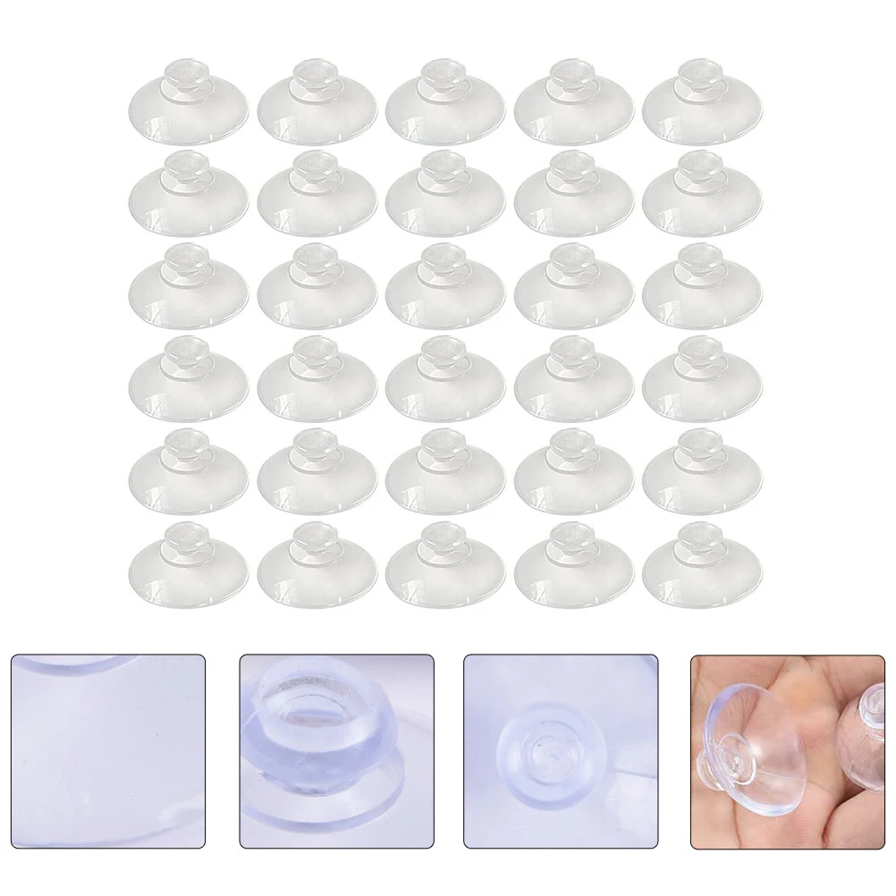 

100pcs Mushroom Head Suction Cups Strong Fixing Transparent Plastic Glass Small Hooks Easy Install Quality Home Storage