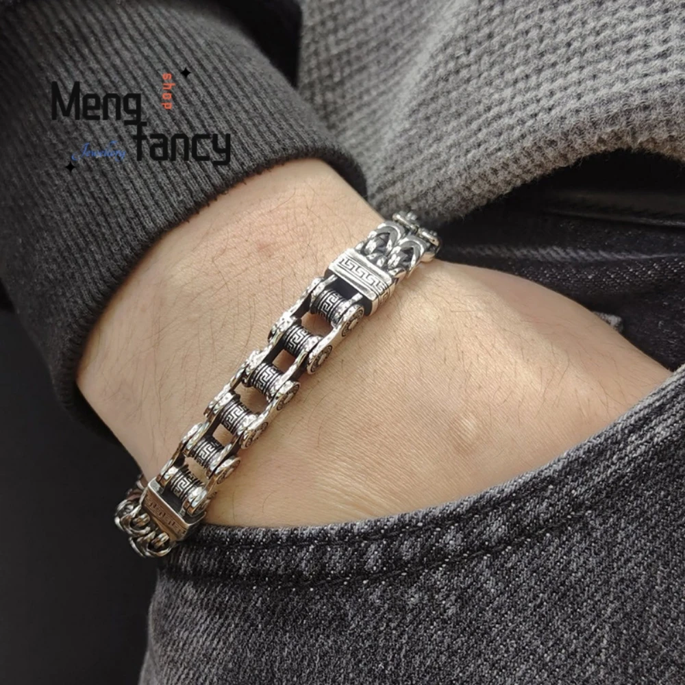 Motorcycle Chain Vine Grass Pattern Bracelet Retro Trendy Exquisite High-End Popular Personality Mascots Souvenir Lucky Gift