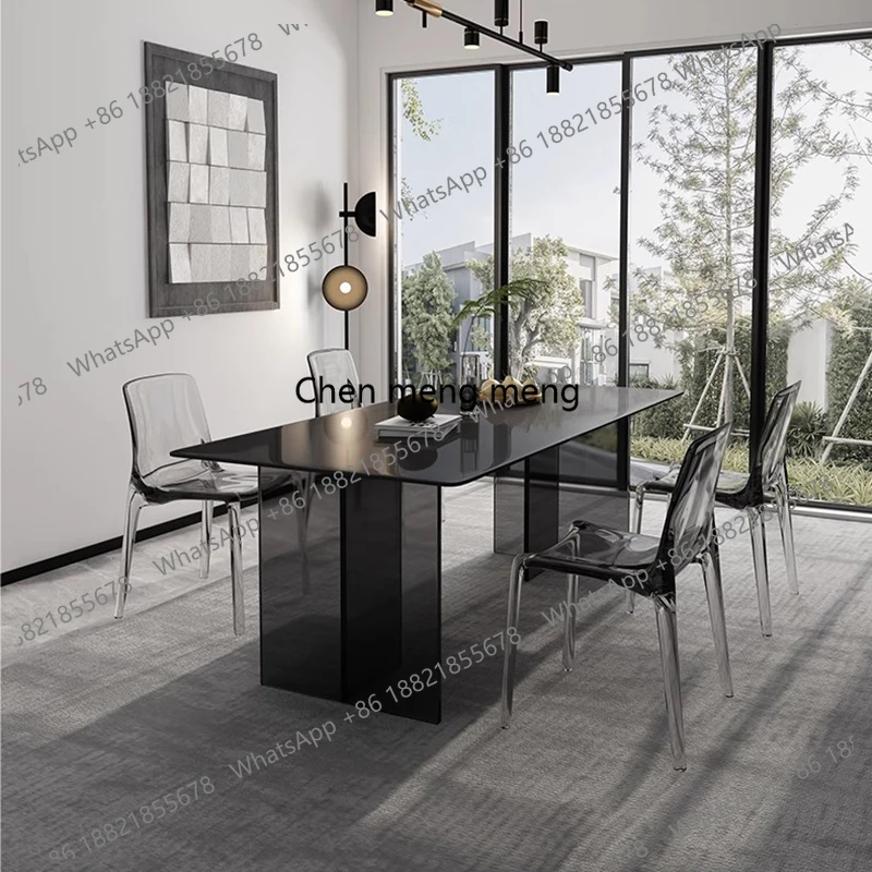 

Modern Acrylic Dining Table Writing Office Designer Corner Dining Table Coffee Kitchen Chairs Wood Muebles Living Room Furniture