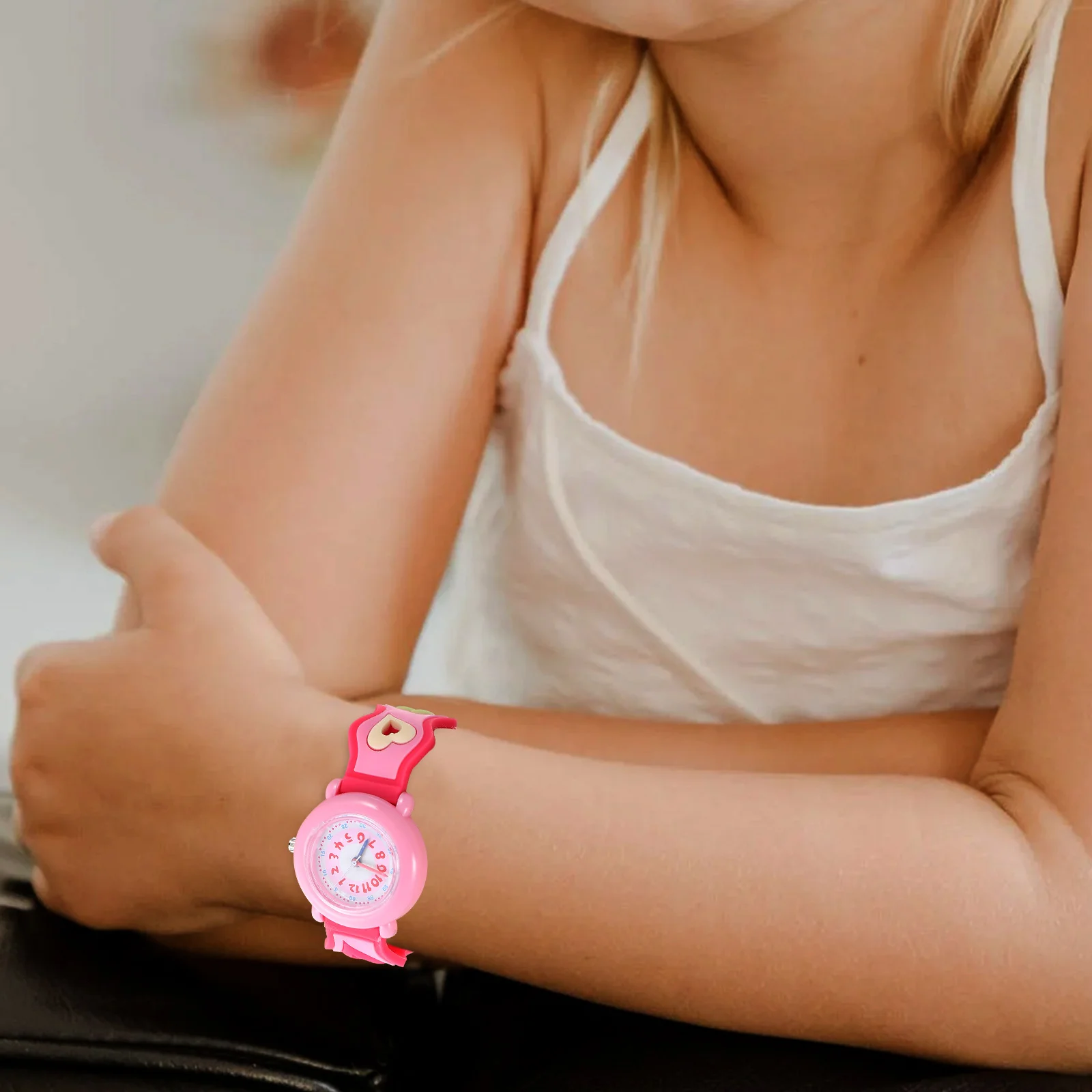 Silicone 's Watch Cartoon Wristwatch Watches Heart Themed Waterproof Student Adorable