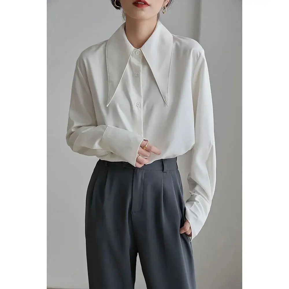 Spring Autumn New Fashion Buttons Solid Color Blouse Women Clothes Simplicity Turn-down Collar Long Sleeve Shirts Temperament