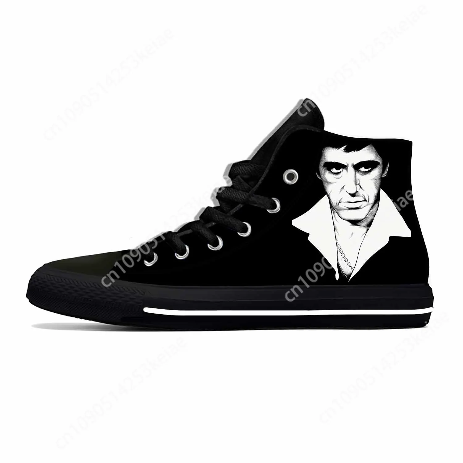 Hot Scarface Tony Montana Movie Anime Cartoon Casual Shoes High Top Lightweight Summer Board Shoes Breathable Men Women Sneakers