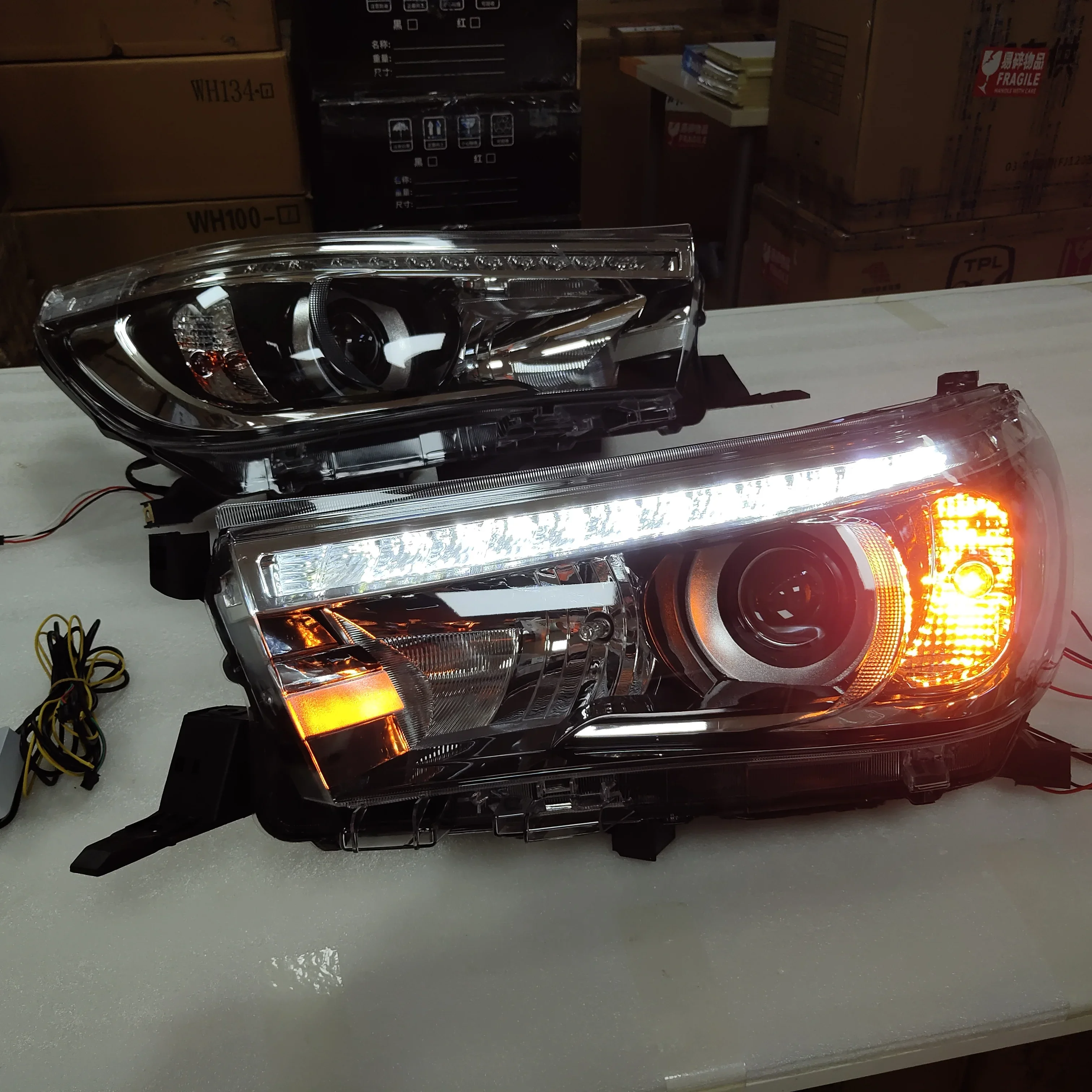 2015-2016 Year For TOYOTA For HILUX VIGO Hilux Revo Headlights Head Lamp Black Housing SN