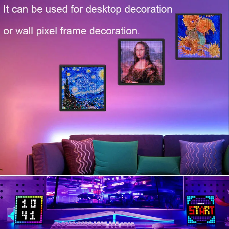 LED Pixel Display 64x64 RGB LED Matrix Panel DIY Programmeerbaar Pixel Art Display met Bluetooth APP Controle Creatief Pixel Scherm