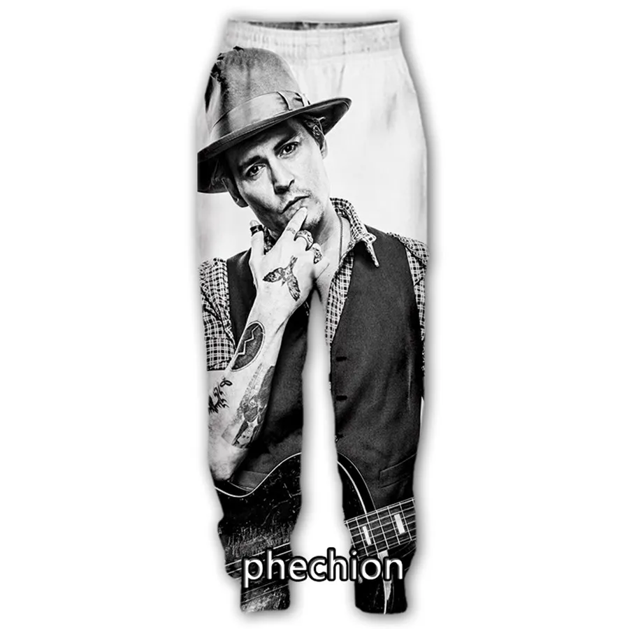 Phechion nuovi uomini/donne Johnny Depp pantaloni Casual stampati in 3D Streetwear pantaloni lunghi sportivi larghi K174