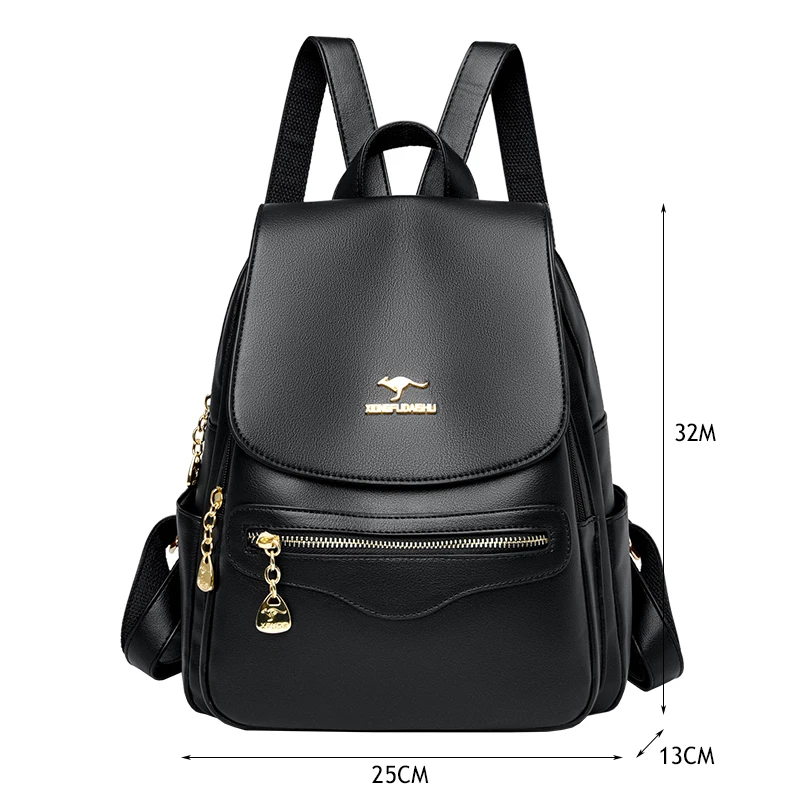 Fashion Backpack Women Soft Leather Rucksacks Ladies Shoulder Bags Designer Travel Bag Large School Bags for Girls Bagpack