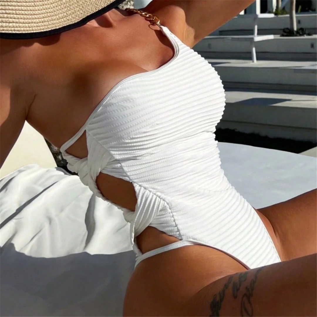 Sexy One-Shoulder Extreme Mini Micro Thong Einteiliger Badeanzug Damen Bademode Weiblicher High-Leg-Cut Badeanzug Schwimmanzug V5459 – Detail 13