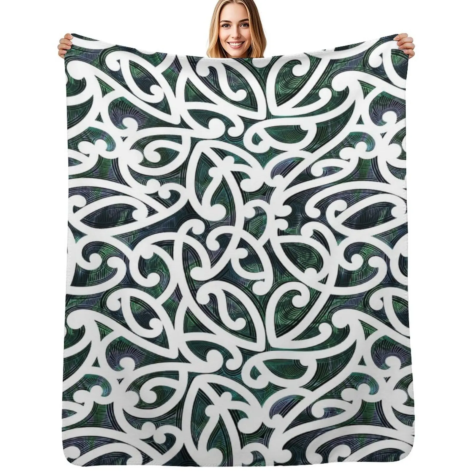 

Māori Paua Throw Blanket Summer Personalized Gift Heavy Single Blankets