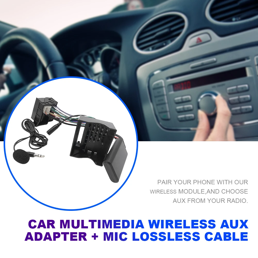 Adattatore cavo audio Chiamata Vivavoce Adattatore radio stereo wireless con microfono Adattatore audio musicale MP3 per Citroen C2 C3 C4 C5