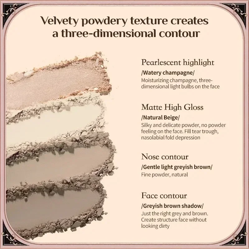 Flower sabe chocolate maravilha loja iluminador contorno pó paleta facial para mulher bronzer iluminador original highend maquiagem